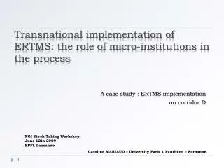 Transnational implementation of ERTMS: the role of micro-institutions in the process
