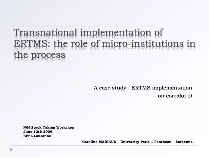 transnational implementation of ertms the role of micro institutions in the process