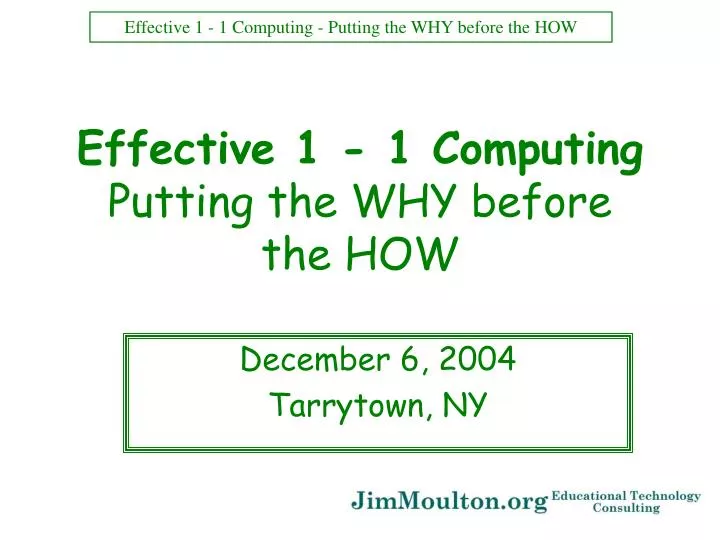 effective 1 1 computing putting the why before the how
