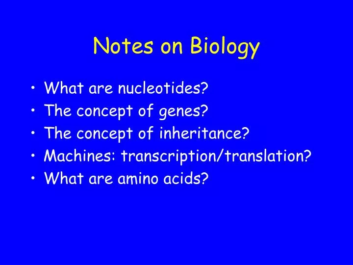 notes on biology