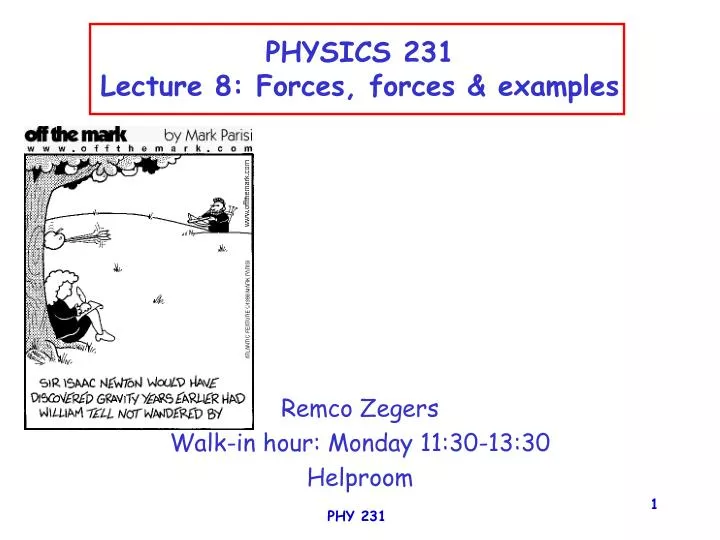 physics 231 lecture 8 forces forces examples