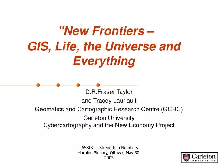 new frontiers gis life the universe and everything