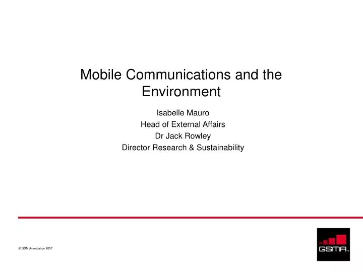 mobile communications and the environment