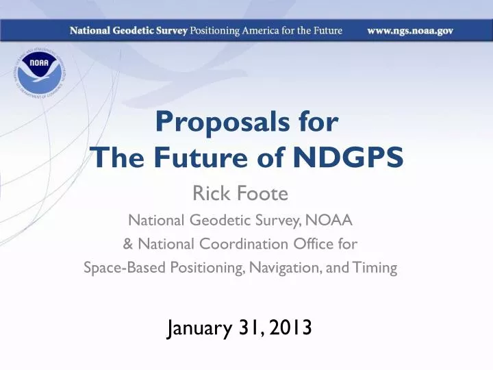 proposals for the future of ndgps