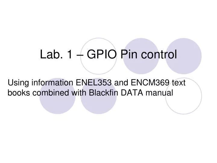 lab 1 gpio pin control