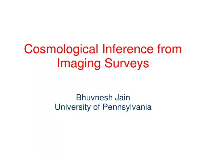 cosmological inference from imaging surveys