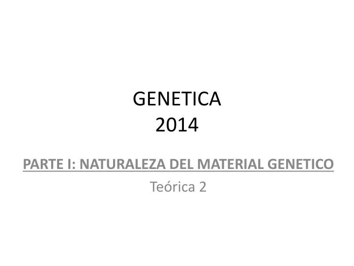 genetica 2014