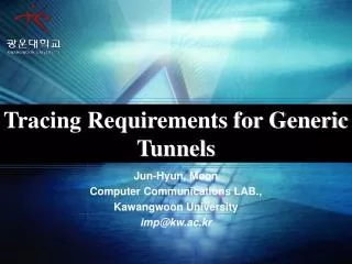 Tracing Requirements for Generic Tunnels