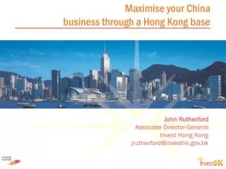 Maximise your China business through a Hong Kong base