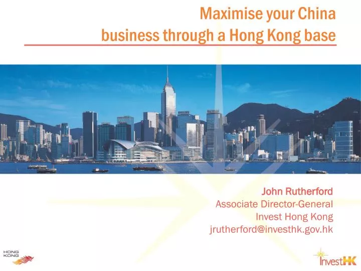 maximise your china business through a hong kong base