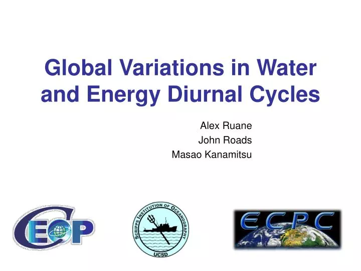 global variations in water and energy diurnal cycles