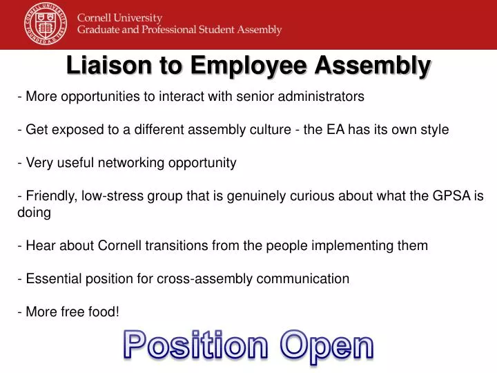 liaison to employee assembly