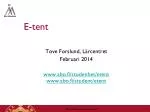 E-tent - slide 1