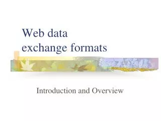 Web data exchange formats