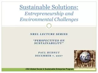 Sustainable Solutions: Entrepreneurship and Environmental Challenges