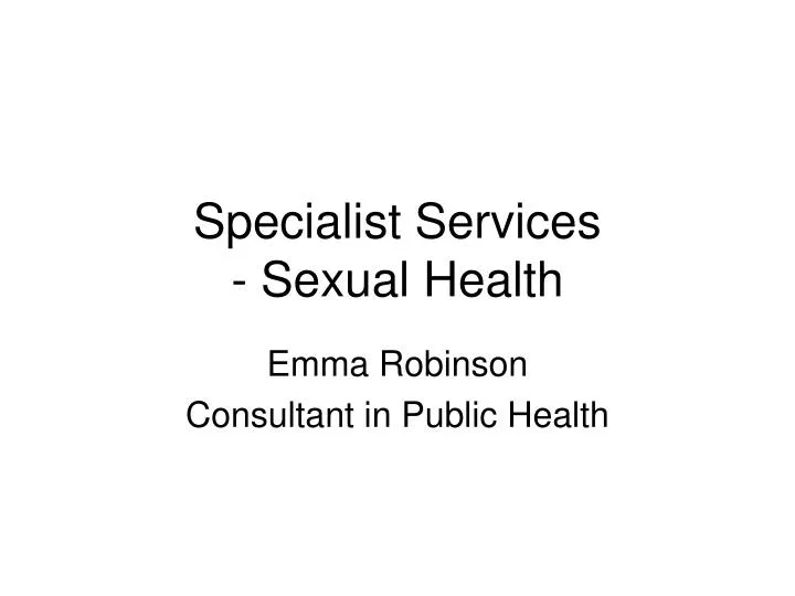 specialist services sexual health