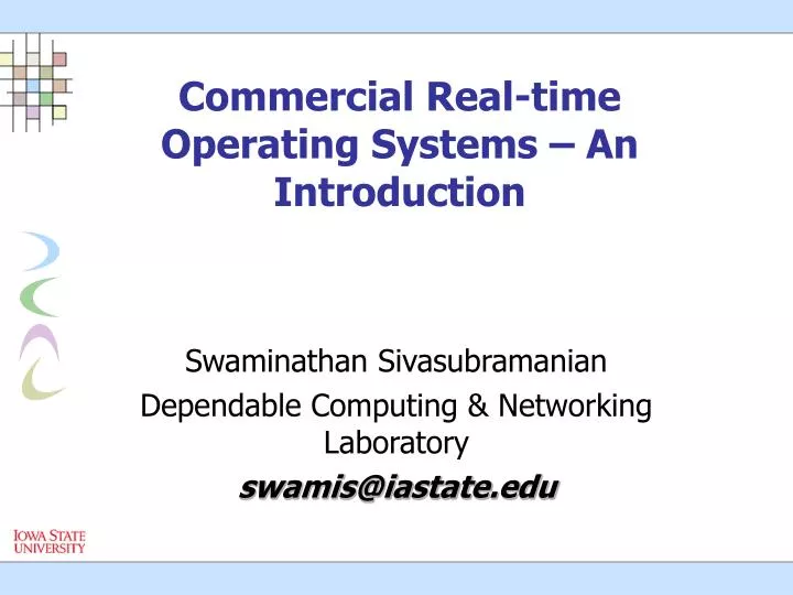 commercial real time operating systems an introduction