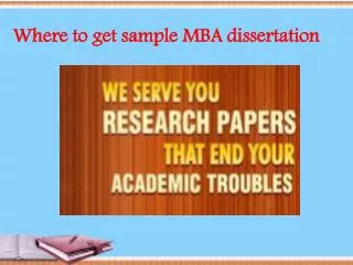Where to get sample MBA dissertation