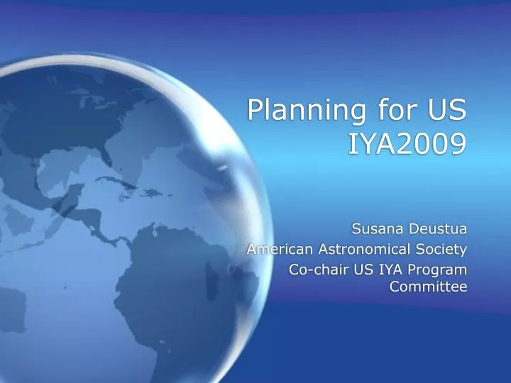 planning for us iya2009