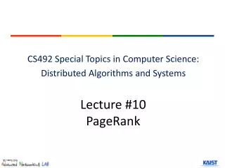 Lecture #10 PageRank