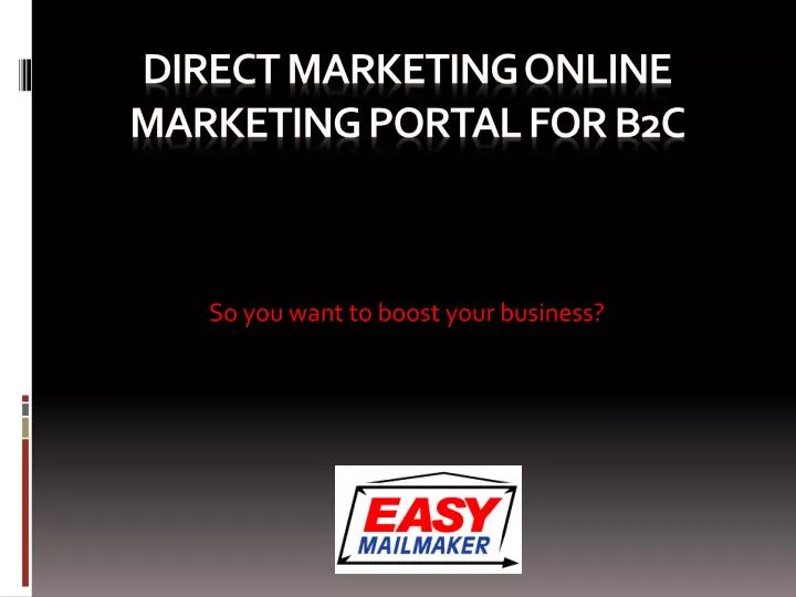 direct marketing online marketing portal for b2c