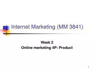 Internet Marketing (MM 3841)