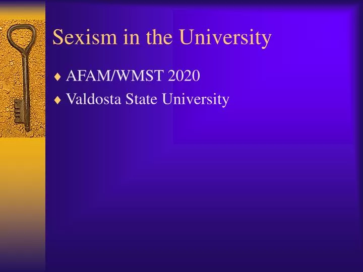 sexism in the university
