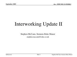 Interworking Update II
