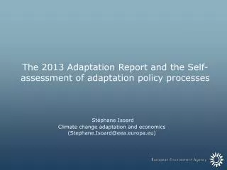 The 2013 Adaptation Report and the Self-assessment of adaptation policy processes
