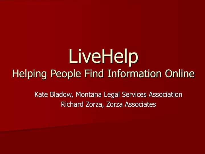 livehelp helping people find information online