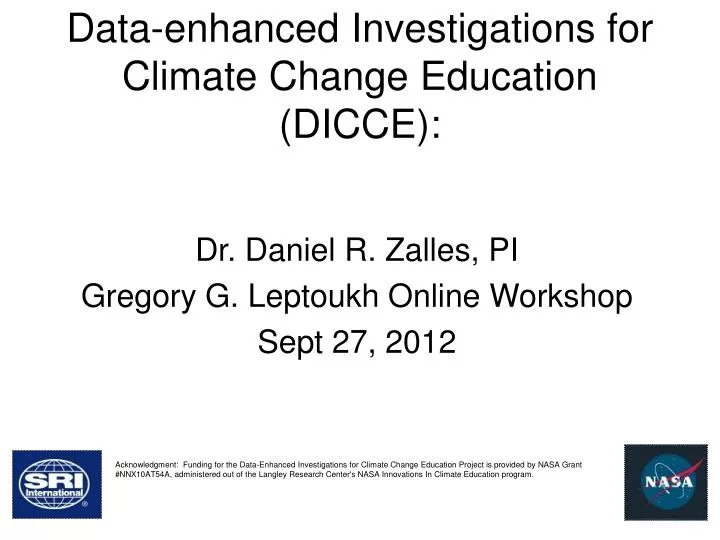 data enhanced investigations for climate change education dicce