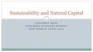 Sustainability and Natural Capital