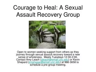 Courage to Heal: A Sexual Assault Recovery Group