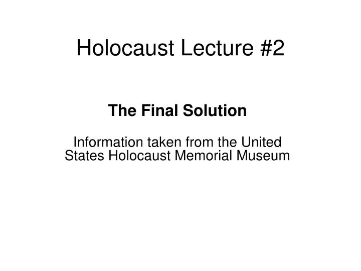holocaust lecture 2