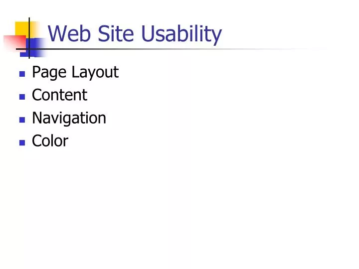 web site usability