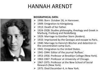 HANNAH ARENDT