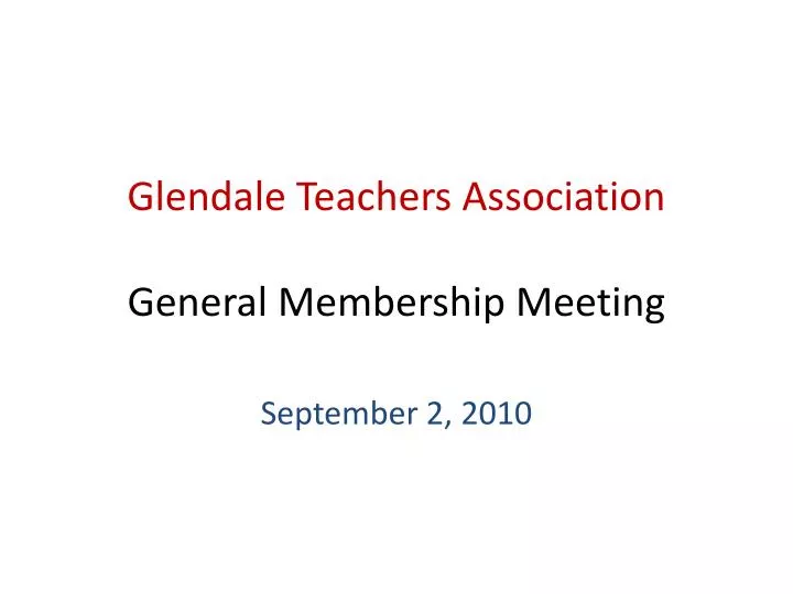 glendale teachers association general membership meeting