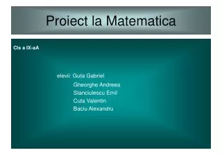 proiect la matematica
