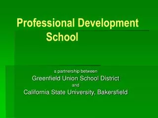 Professional Development School