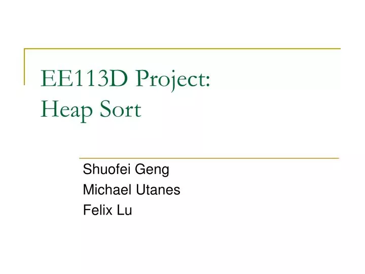 ee113d project heap sort