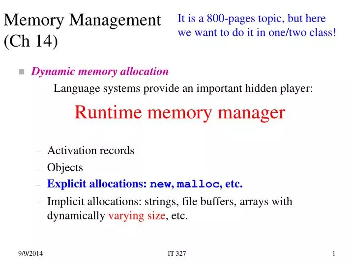 memory management ch 14