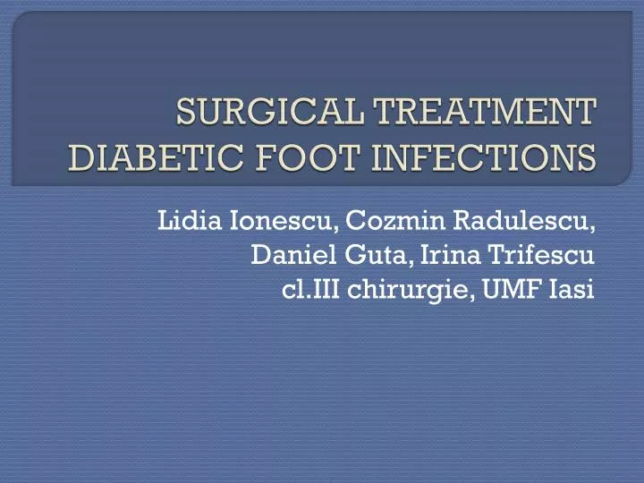 surgical treatment diabetic foot infections