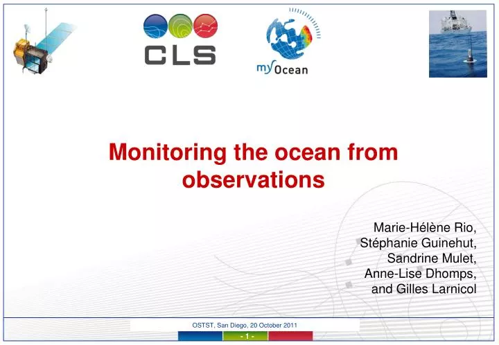 monitoring the ocean from observations