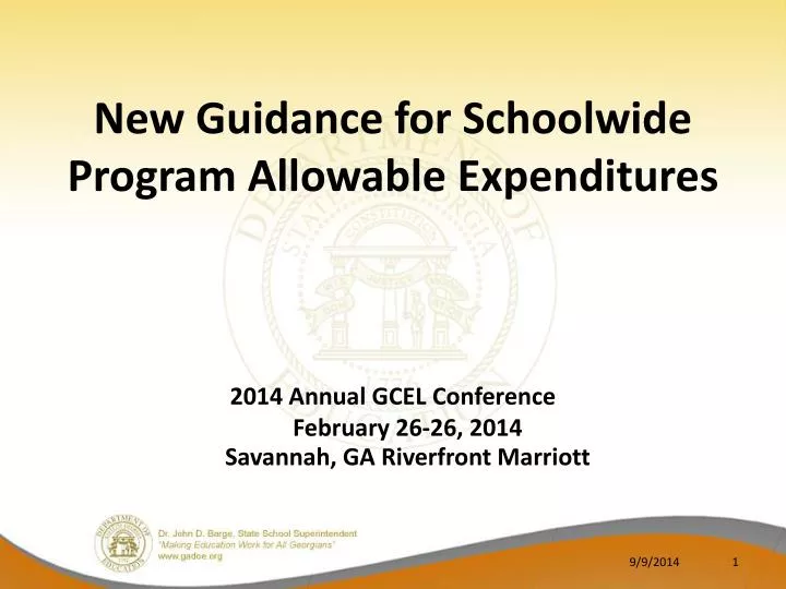 new guidance for schoolwide program allowable expenditures
