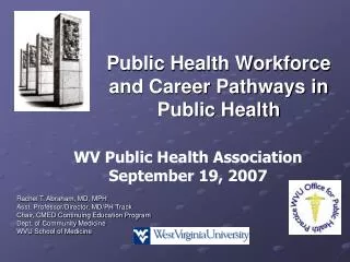 Public Health Workforce and Career Pathways in Public Health