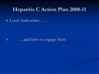 Hepatitis C Action Plan 2008-11