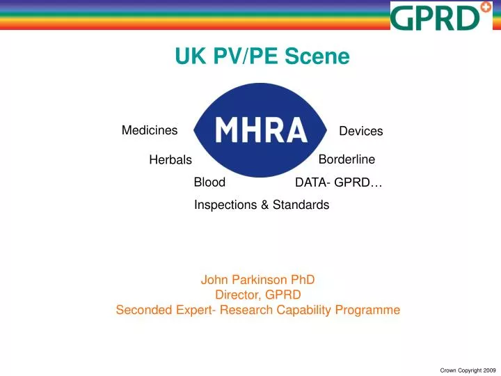 john parkinson phd director gprd seconded expert research capability programme