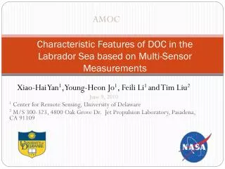 Characteristic Features of DOC in the Labrador Sea based on Multi-Sensor Measurements