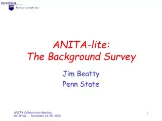 ANITA-lite: The Background Survey