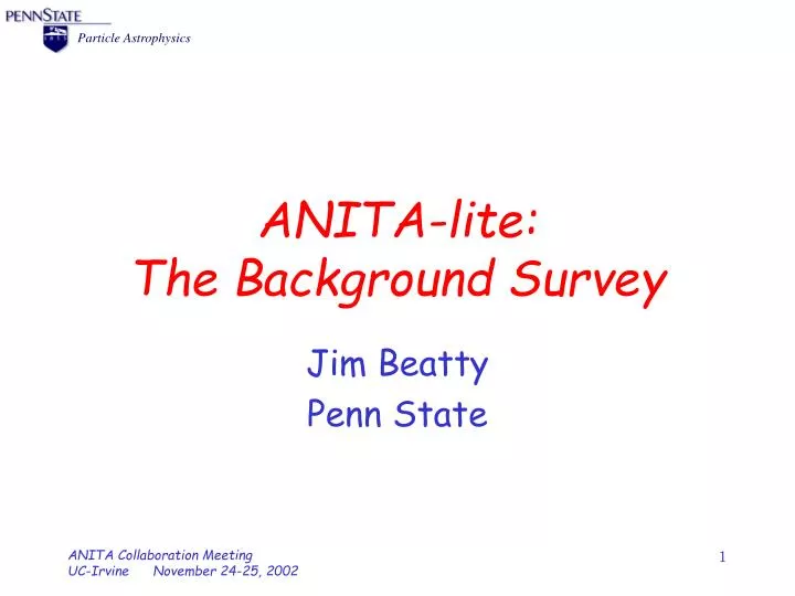 anita lite the background survey